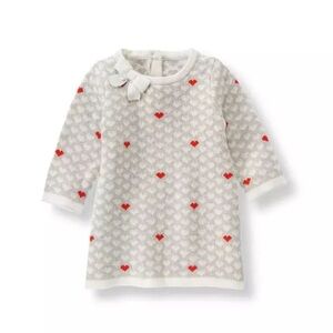 Janie and Jack Heart Sweater Dress Heather Gray size 0-3 mos